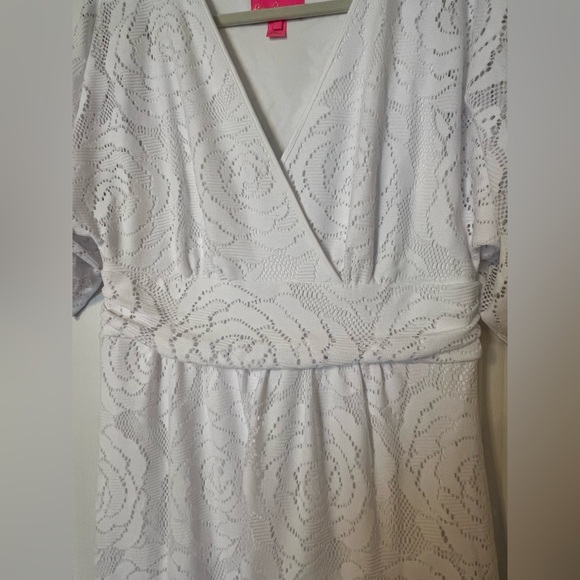 Lilly Pulitzer Parigi Maxi Dress Resort White Bungalow Blossom Lace Large - Picture 2 of 6